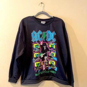 Unisex Pullover Crew Neck Heavy Metal AC/DC Blow Up Your Video Sweatshirt XL NWT